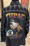 Vintage Black/Beige Flannel Shirt Tupac