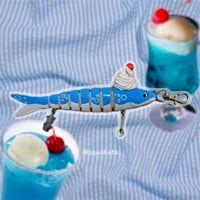 blue soda float trout keychain