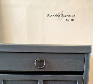 Image of Squares Slim Sideboard in Midnight Blue