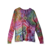 Image 1 of M Ladies Textured Sweater in Euphoria Geode Ice Dye