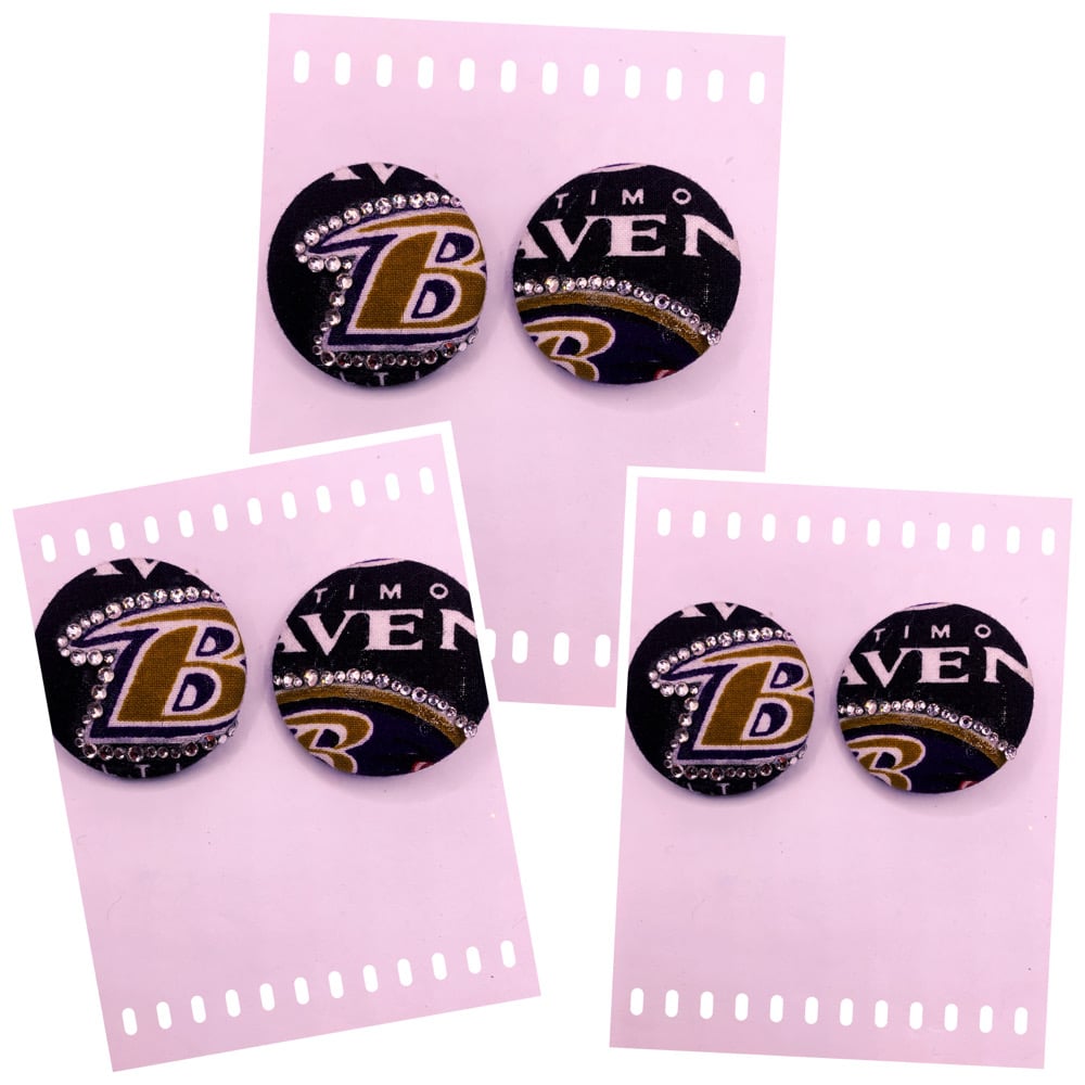 Image of Sports Button Earrings