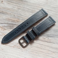 Image 2 of Classic Italian Cowhide Strap - Waxy Blue