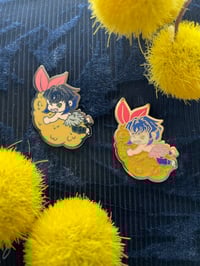 Image 2 of Shrimp Obsessed Boar Boy Enamel Pin