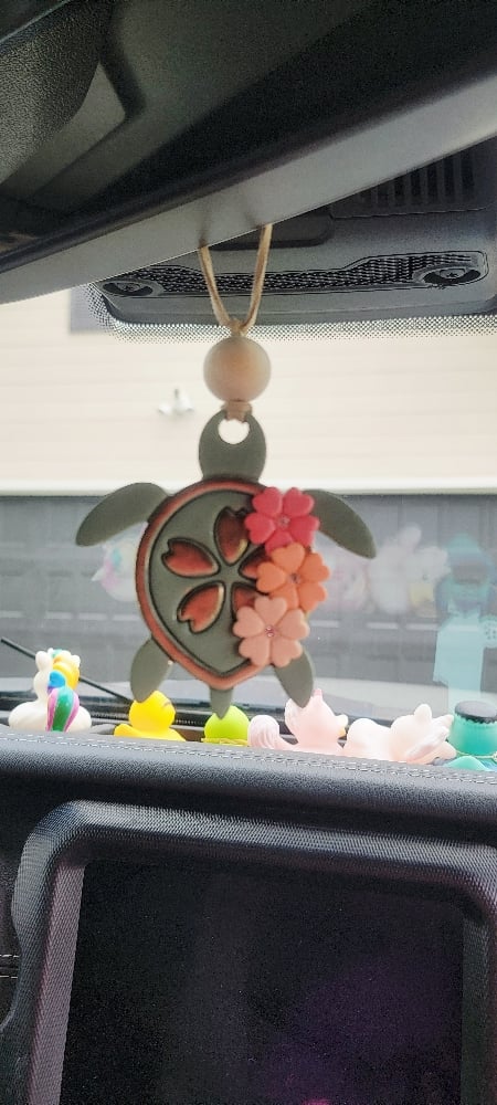 Image of Floral Reef Turtle Car Hanger