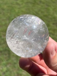 Image 1 of Clear Quartz Sphere With Rainbows #2923
