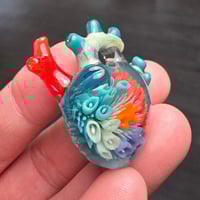 Image 6 of LARGE "MY HEART BELONGS TO THE SEA" ANATOMICALLY CORRECT HEART PENDANT 28