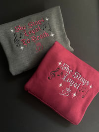 Image 5 of Davina Lyrics: “She Stays Loyal To Death” Hoodies with stars & music notes embroidered