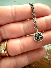 Image 2 of tiny rose pendant with blue sapphire