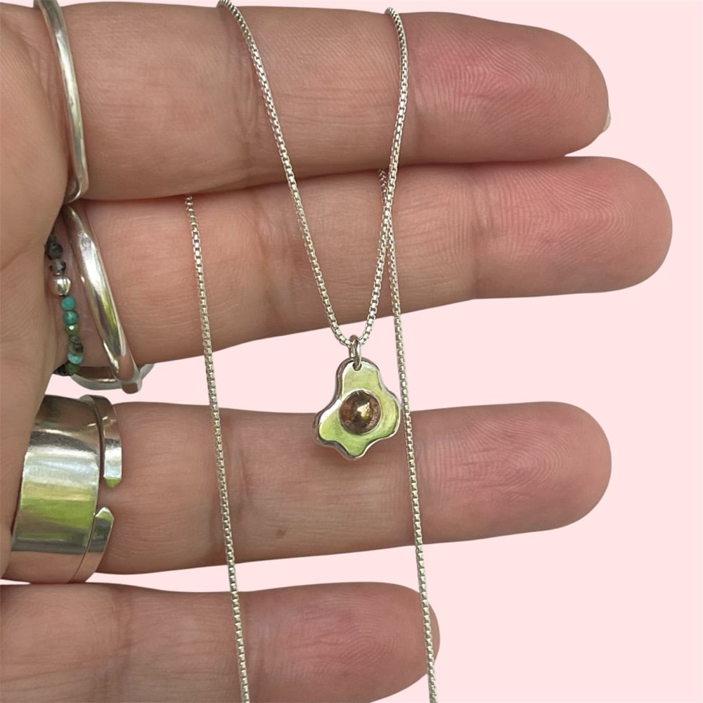 Image of Fried egg necklace
