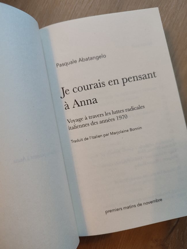 Je courais en pensant à Anna - Pasquale Abatangelo