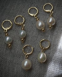 Image 3 of Gold filled Huggies with 8.5mm Freshwater Pearl Earrings from