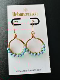 Image 4 of Turquoise (Copper) Hoop Earrings