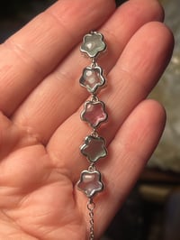 Fluorite star silver adjustable bracelet 