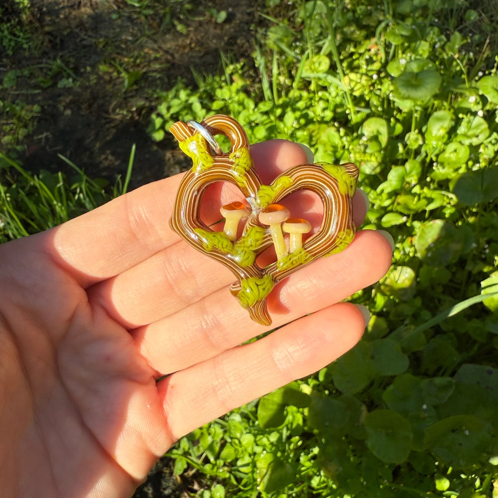 Image of Wooden Heart Frame Pendants