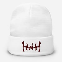 Image 1 of HNH Embroidered Beanie (Maroon Print)