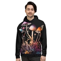 Image 1 of Colorful Watercolor Mushroom Mycology Fungus Unisex Hoodie