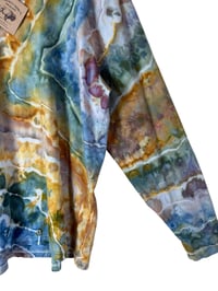 Image 6 of XL Unisex Adult Soft Long Sleeve Tee in Earthy Geode Ice Dye