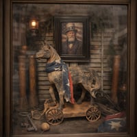 Image 2 of #2 ...Americana Horse Pull Toy ~ Olde Sentinel Print ~ 
