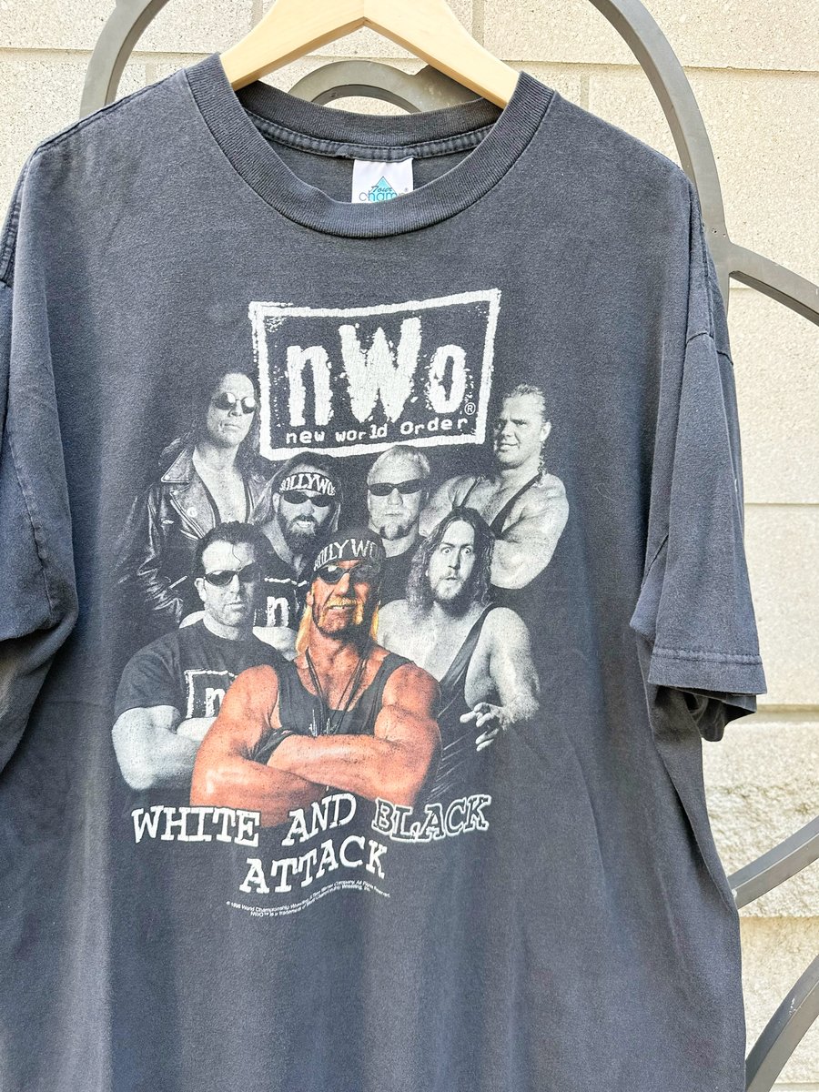 Image of RARE 1998 VINTAGE WWF “NWO - WHITE AND BLACK ATTACK” WRESTLING TEE, SIZE: XL