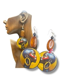 Afrocentric Bald Woman Earrings C