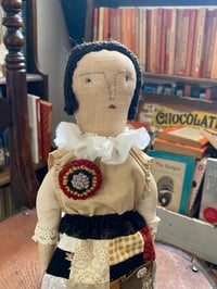 Image 5 of Grace - Folk doll with patchwork skirt and brooch 