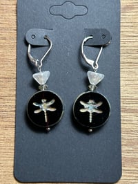Czech Glass Black Firefly Earrings