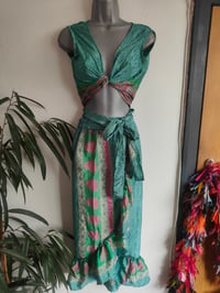 Image 1 of Pasha Co ord set top and frill wrap skirt light jade