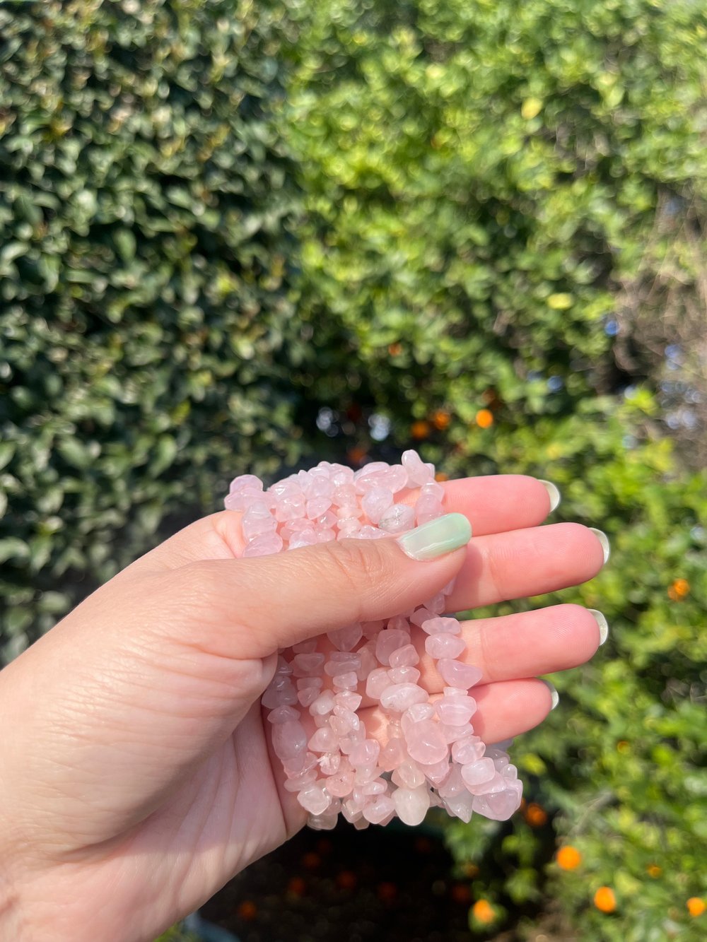 Image of Rose Quartz Crystal Chip Bracelet