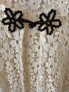 ECRU GUIPURE KNIT KAFTAN WITH TOGGLE 