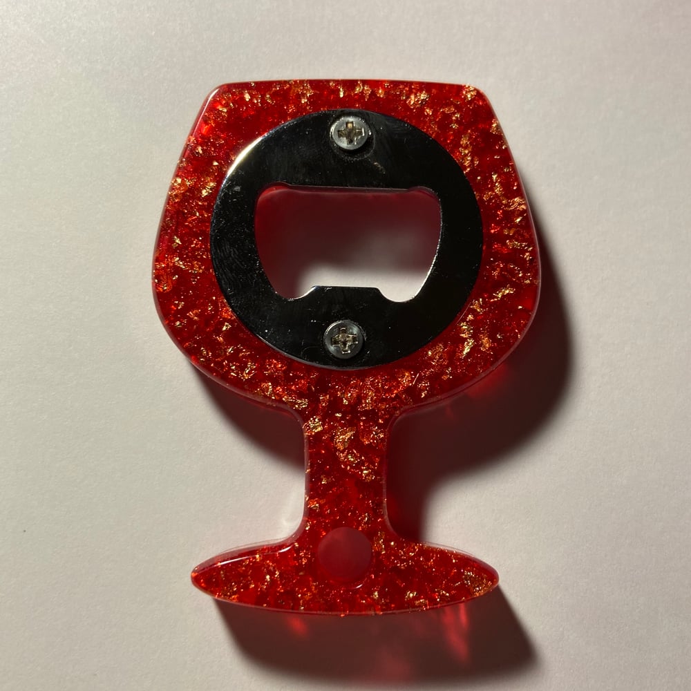 Image of Red/Golden Wine Beer Bottle Opener