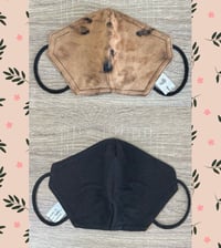 Image 2 of Brown bleach dyed custom 3 layer reversible face mask