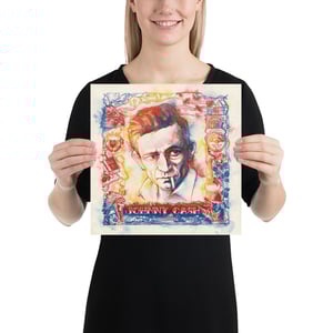 Image of Johnny Cash and his songs COLOR