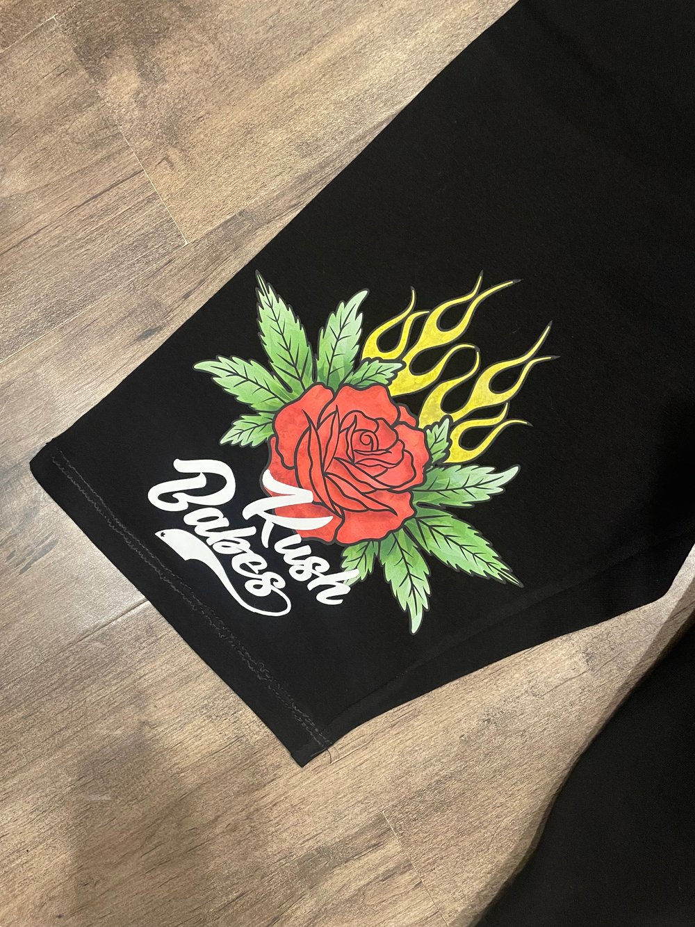 Rose on Fire Biker Shorts