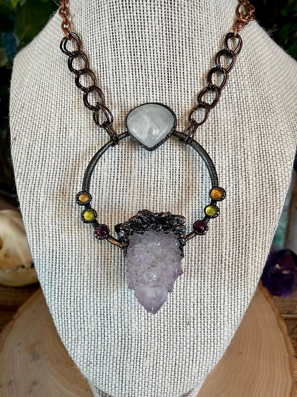 Spirit Quartz and Moonstone Talisman