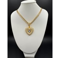 Image 1 of White Diamond Heart Shaped Necklace 