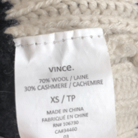 Image 6 of VINCE beige and navy cable knit crew neck long sleeve sweatshirt