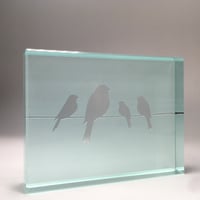 Image 3 of Birds Glass Block
