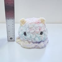 Image 3 of small crochet rainbow dumbo octopus plushie (4 inches height)