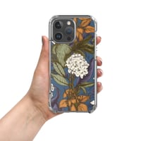 Image 1 of Art Nouveau Inspired Blue, Orange and White Boho Hippie Floral Sketch Clear Case for iPhone®