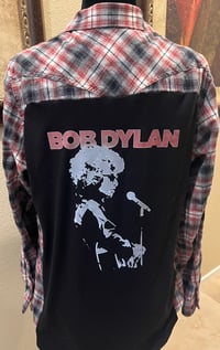 Vintage Black/Gray/Red Flannel Shirt Bob Dylan