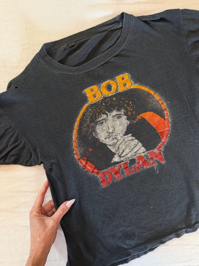 70s rare Bob Dylan 2-sided concert tour tee t shirt