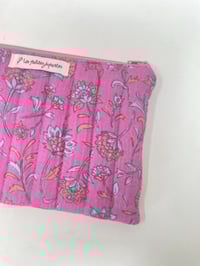 Image 2 of Pochette à livre matelassé double gaze indien rose