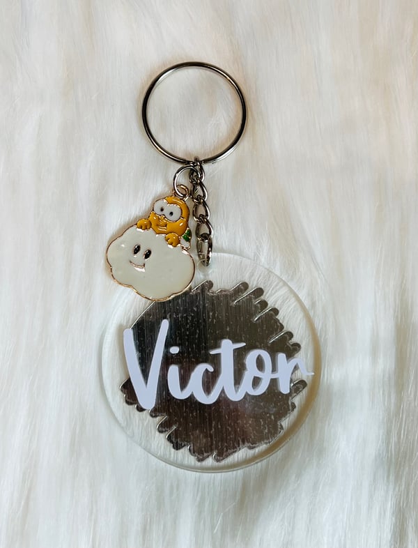 Image of Round Name Personalized Keychain 