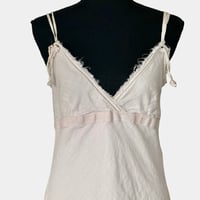 Image 7 of Transit Par Such Pale Pink Linen Blend Deep V Neck Midi Dress with Pockets  