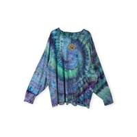 Image 1 of 4XL Unisex Adult Soft Long Sleeve Tee in Mermaid Spiral Ice Dye