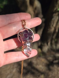 Image 7 of Electroformed Quartz window and Thunderbay amethyst necklace