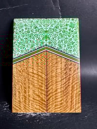 Image 2 of @Kaoticartworks Resin & Curly Narra GLOW Segmented Knife Scales