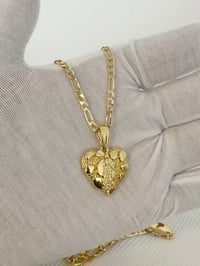 Image 7 of Gold plated Nugget Heart Mary Pendant necklaces for women, Gift for her, necklaces for women
