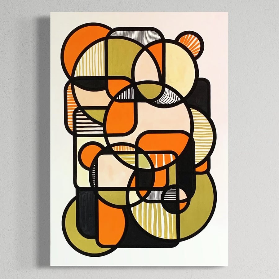 Image of 'Golden sunshine' Unframed Acrylic Painting on 300gsm Cotton Paper