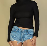 Image 1 of Basic Long Sleeve Turtleneck Top